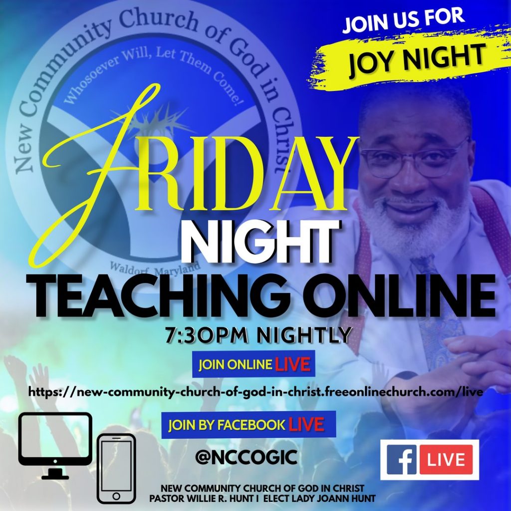 Friday Night Teaching Online New Community Church of God in Christ